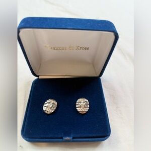 Camrose Kross Jackie Kennedy JBK Crystal Silver Earrings A080525